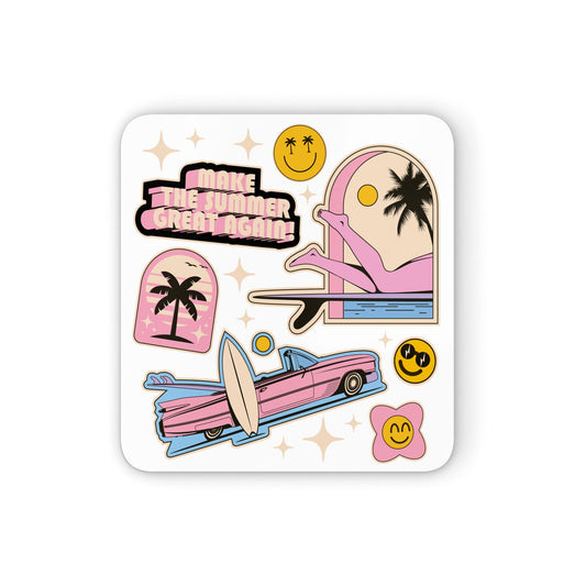 California Girl Sticker Square Coaster