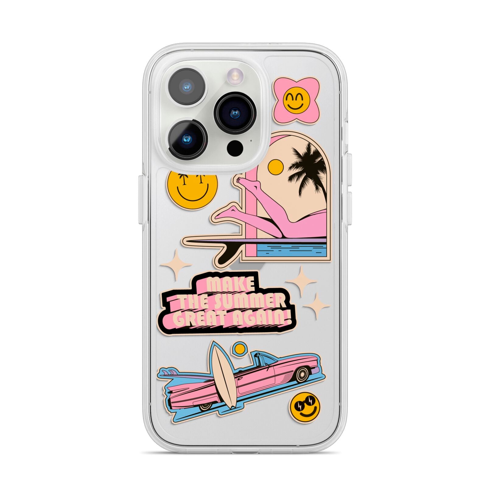 California Girl Sticker iPhone 14 Pro Clear Tough Case Silver