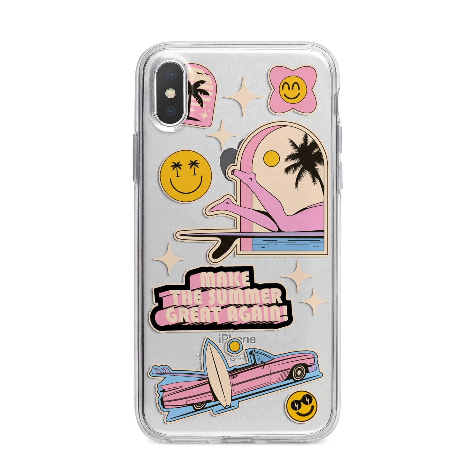 California Girl Sticker iPhone X Bumper Case on Silver iPhone Alternative Image 1