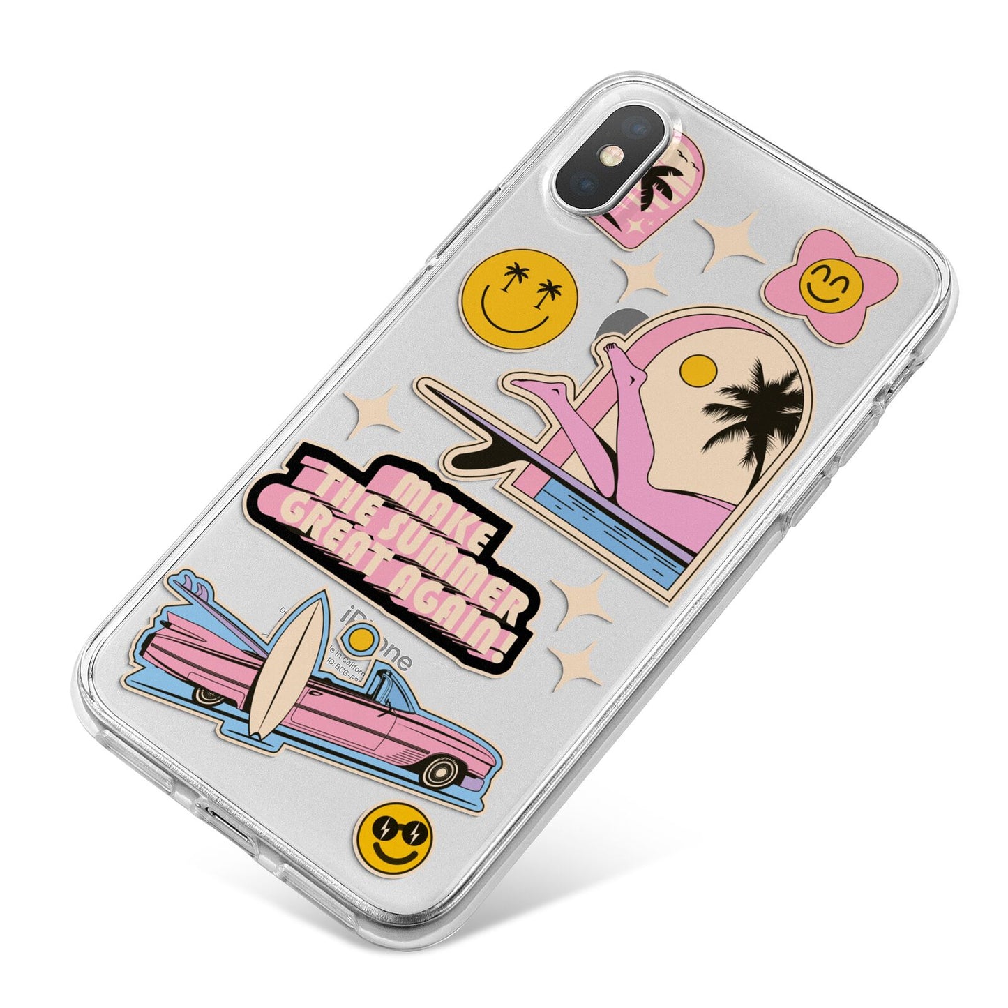 California Girl Sticker iPhone X Bumper Case on Silver iPhone