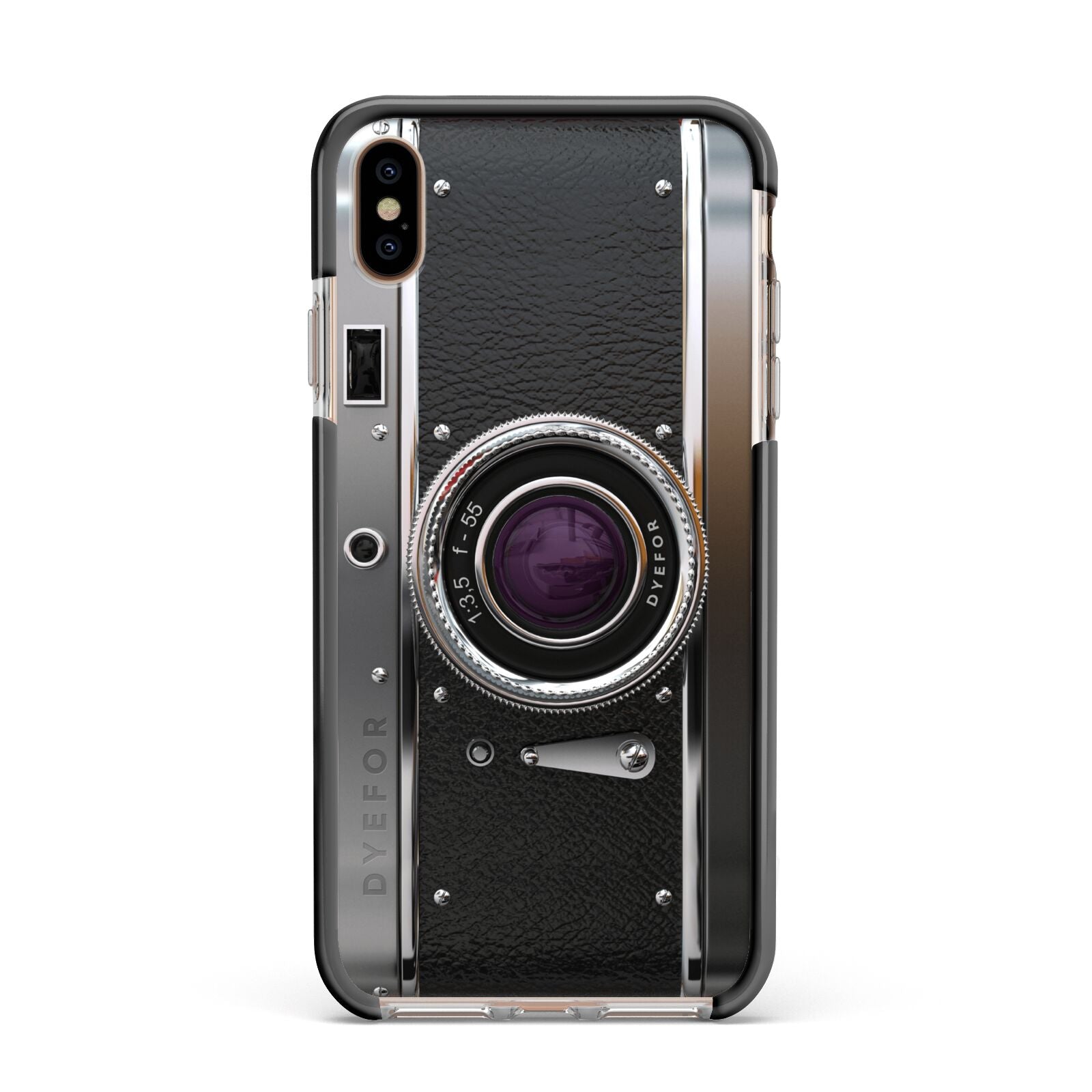 Camera Apple iPhone Xs Max Impact Case Black Edge on Gold Phone