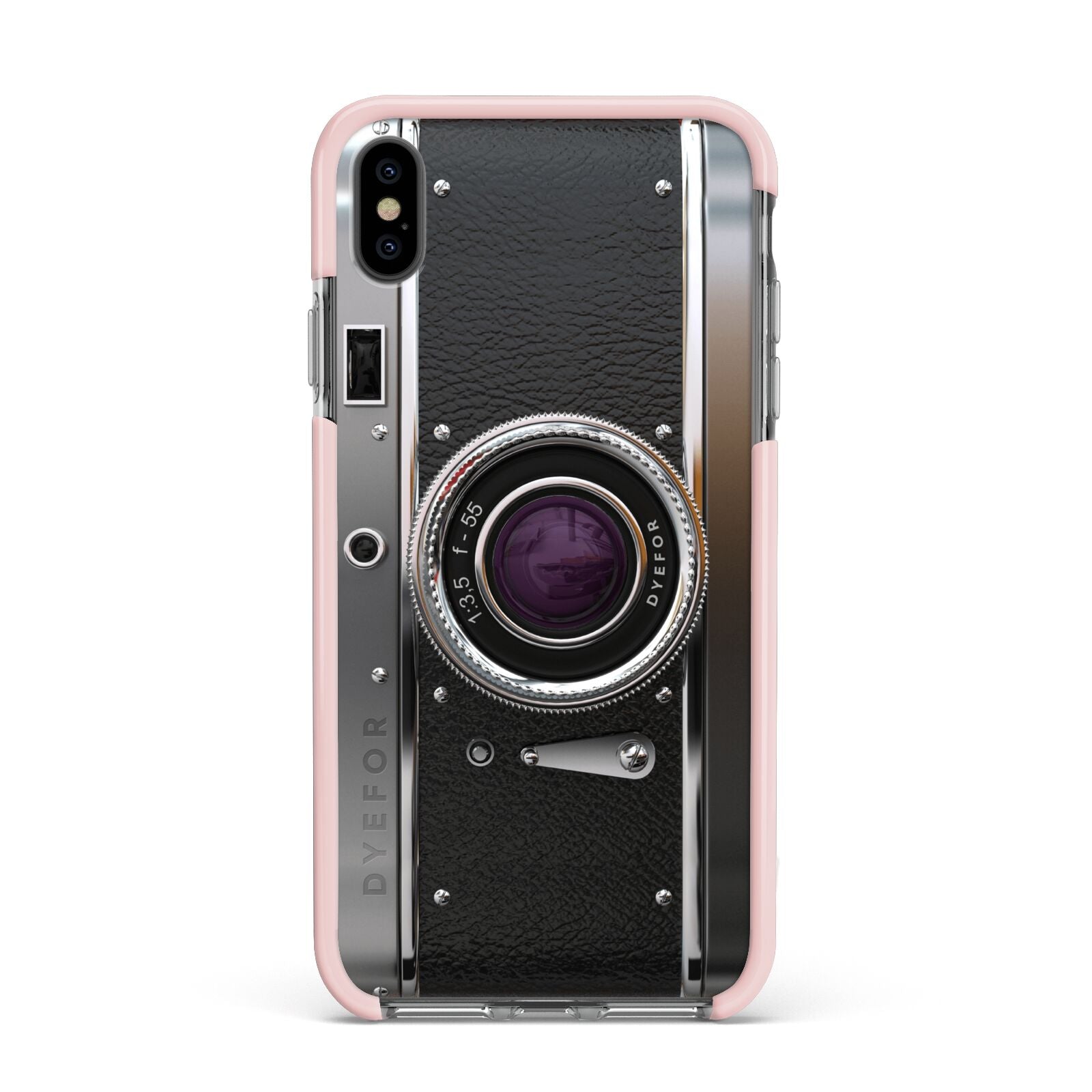 Camera Apple iPhone Xs Max Impact Case Pink Edge on Black Phone