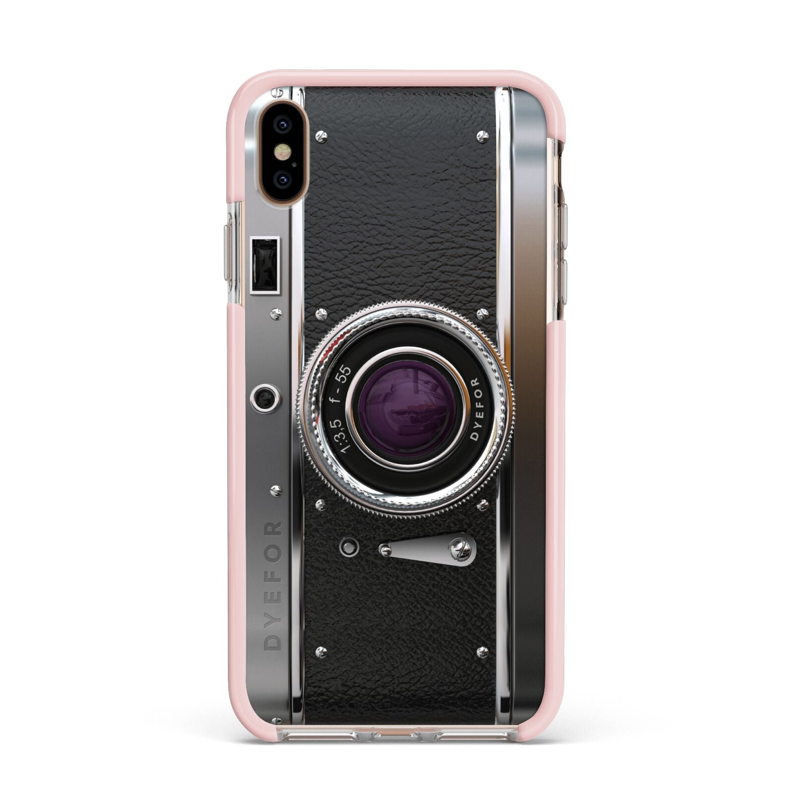 Camera Apple iPhone Xs Max Impact Case Pink Edge on Gold Phone