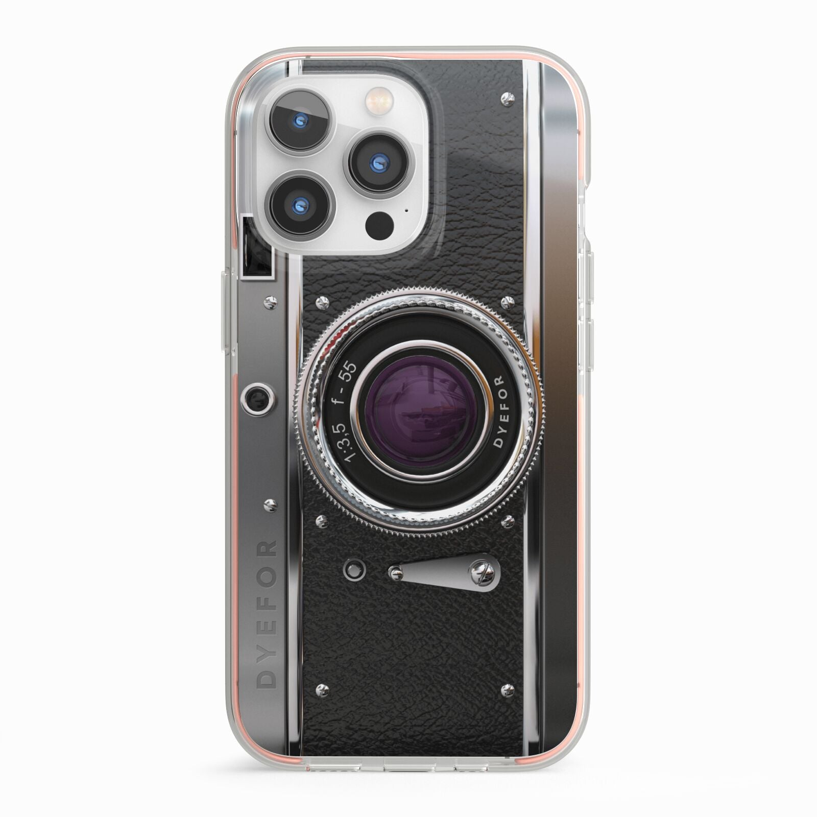 Camera iPhone 13 Pro TPU Impact Case with Pink Edges