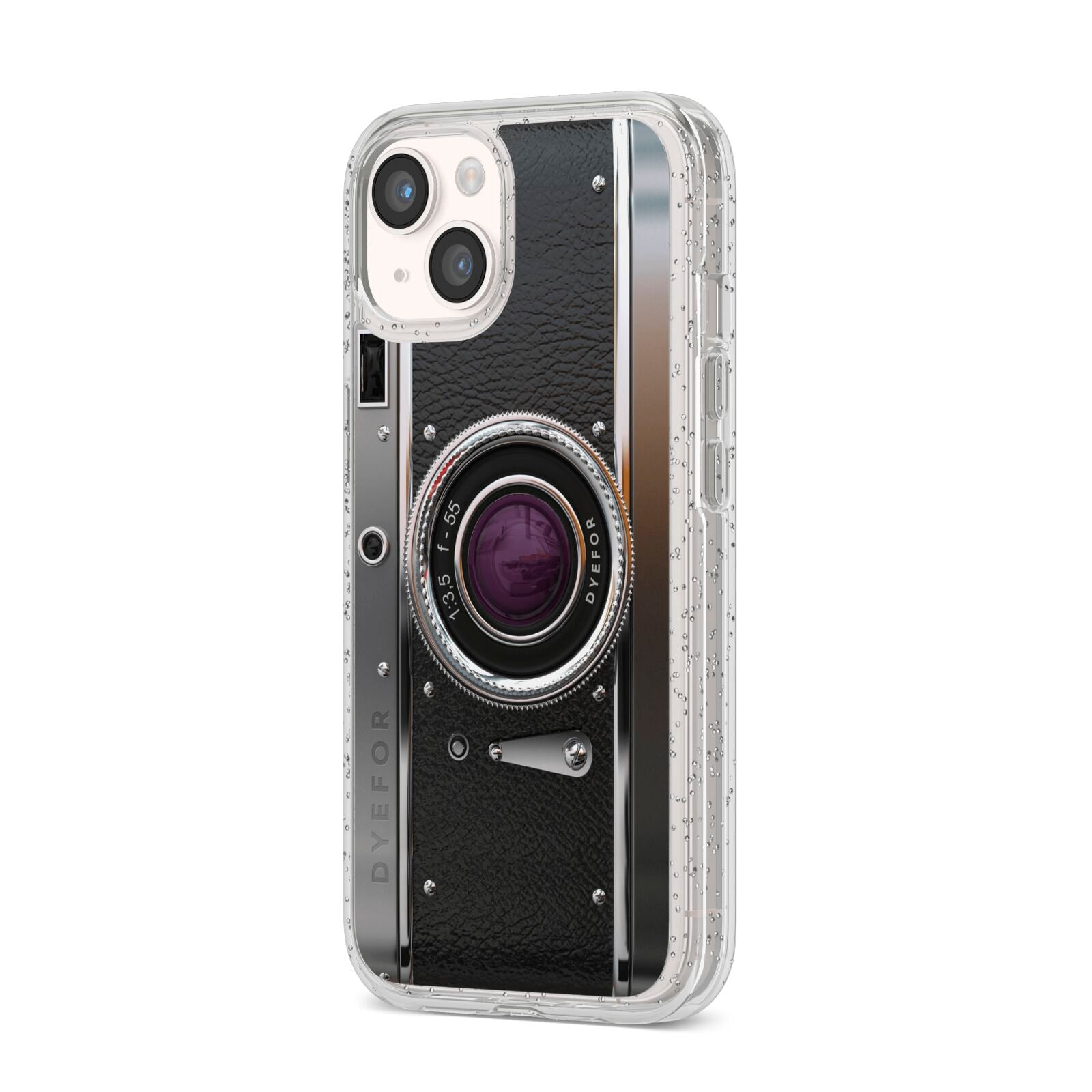 Camera iPhone 14 Glitter Tough Case Starlight Angled Image