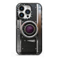 Camera iPhone 14 Pro Black Impact Case on Silver phone