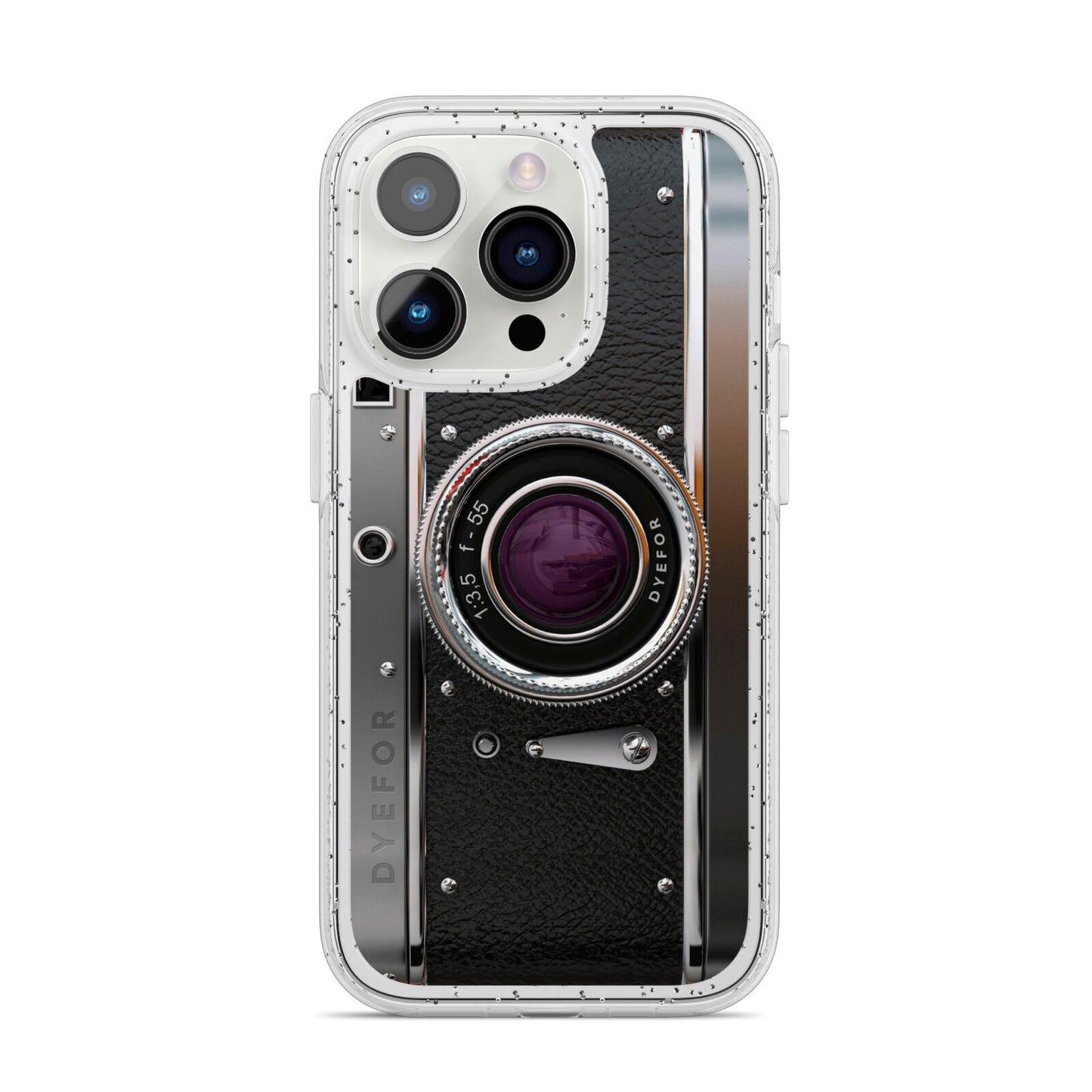 Camera iPhone 14 Pro Glitter Tough Case Silver