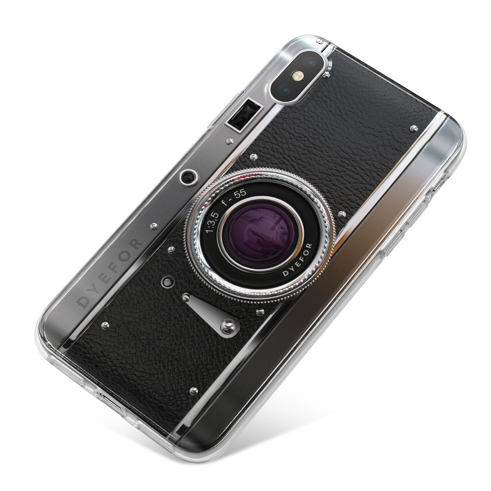Camera iPhone X Bumper Case on Silver iPhone