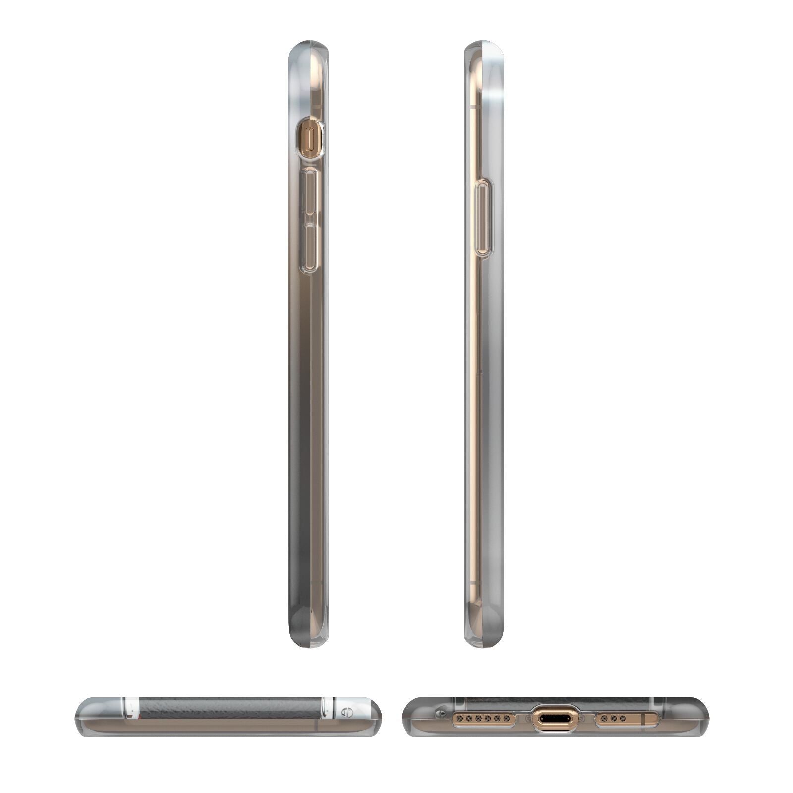 Camera iPhone XS 3D Tough Case in Gold Angled Images