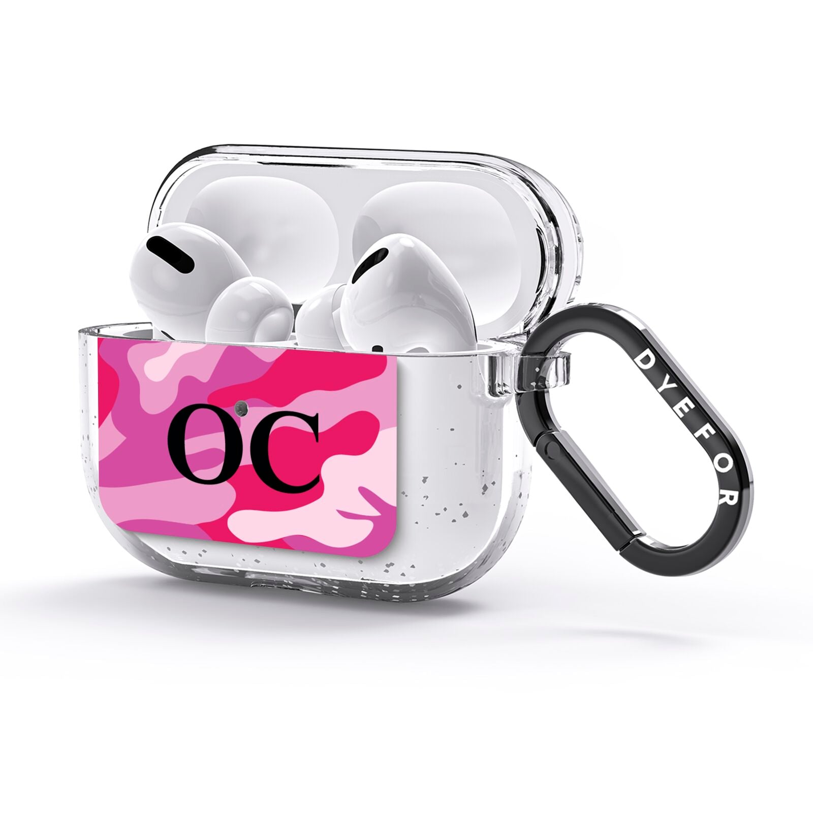 Camouflage Personalised AirPods Glitter Case 3rd Gen Side Image