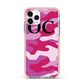 Camouflage Personalised Apple iPhone 11 Pro in Silver with Pink Impact Case