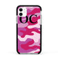 Camouflage Personalised Apple iPhone 11 in White with Black Impact Case