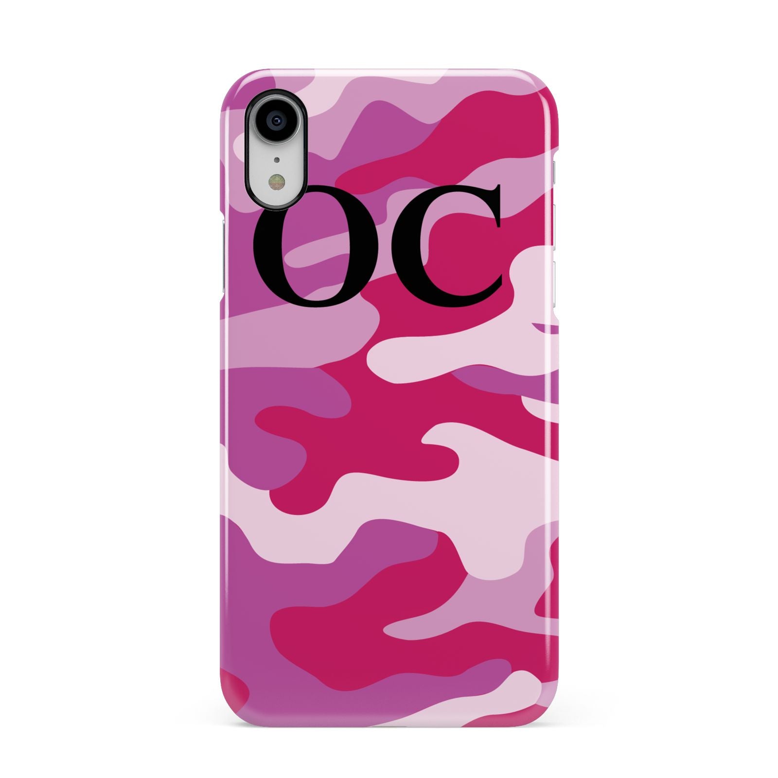 Camouflage Personalised Apple iPhone XR White 3D Snap Case