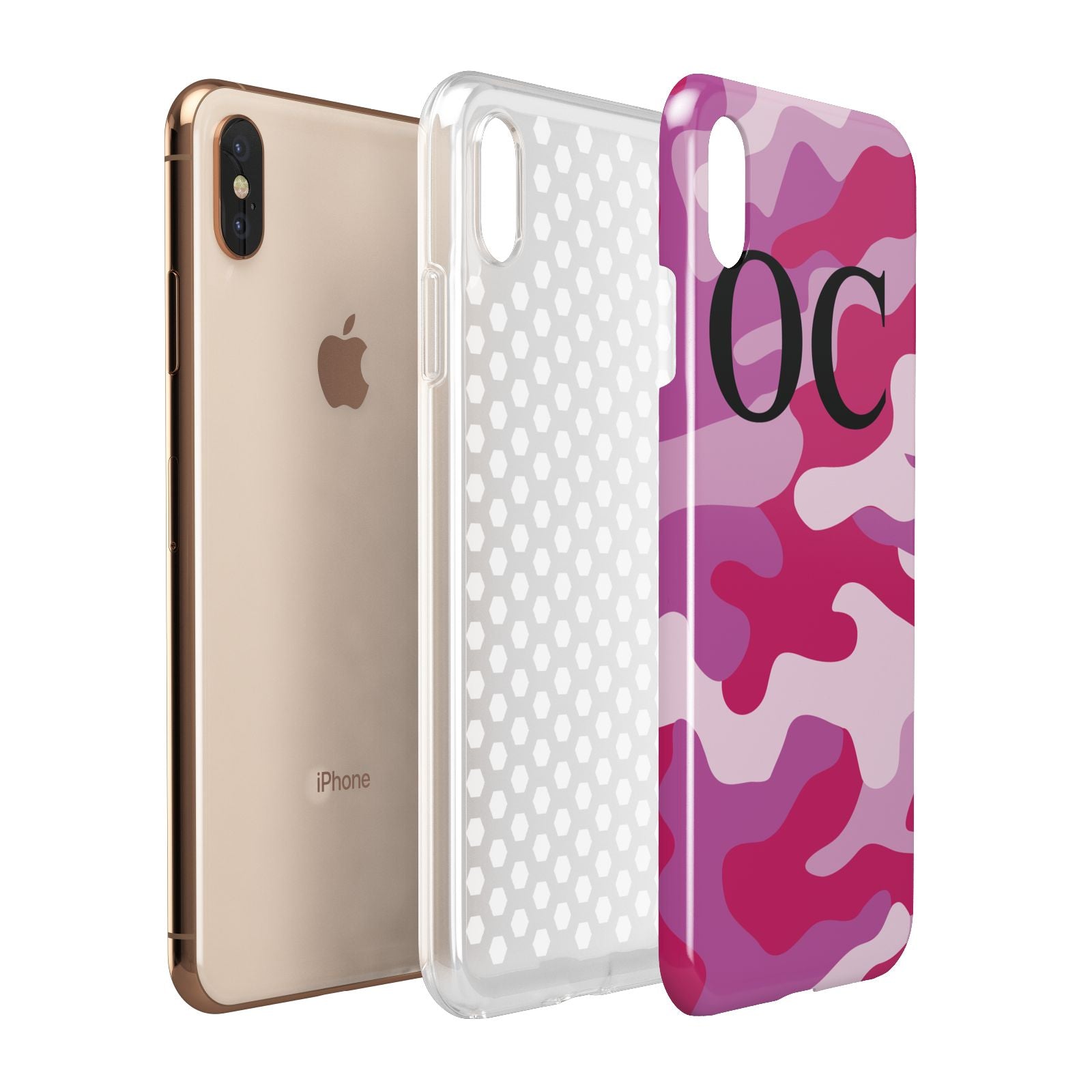 Camouflage Personalised Apple iPhone Xs Max 3D Tough Case Expanded View