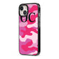 Camouflage Personalised iPhone 13 Black Impact Case Side Angle on Silver phone
