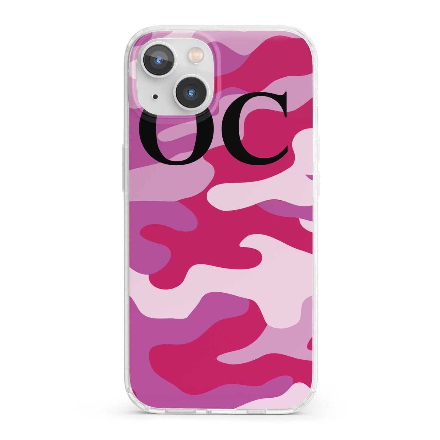 Camouflage Personalised iPhone 13 Clear Bumper Case
