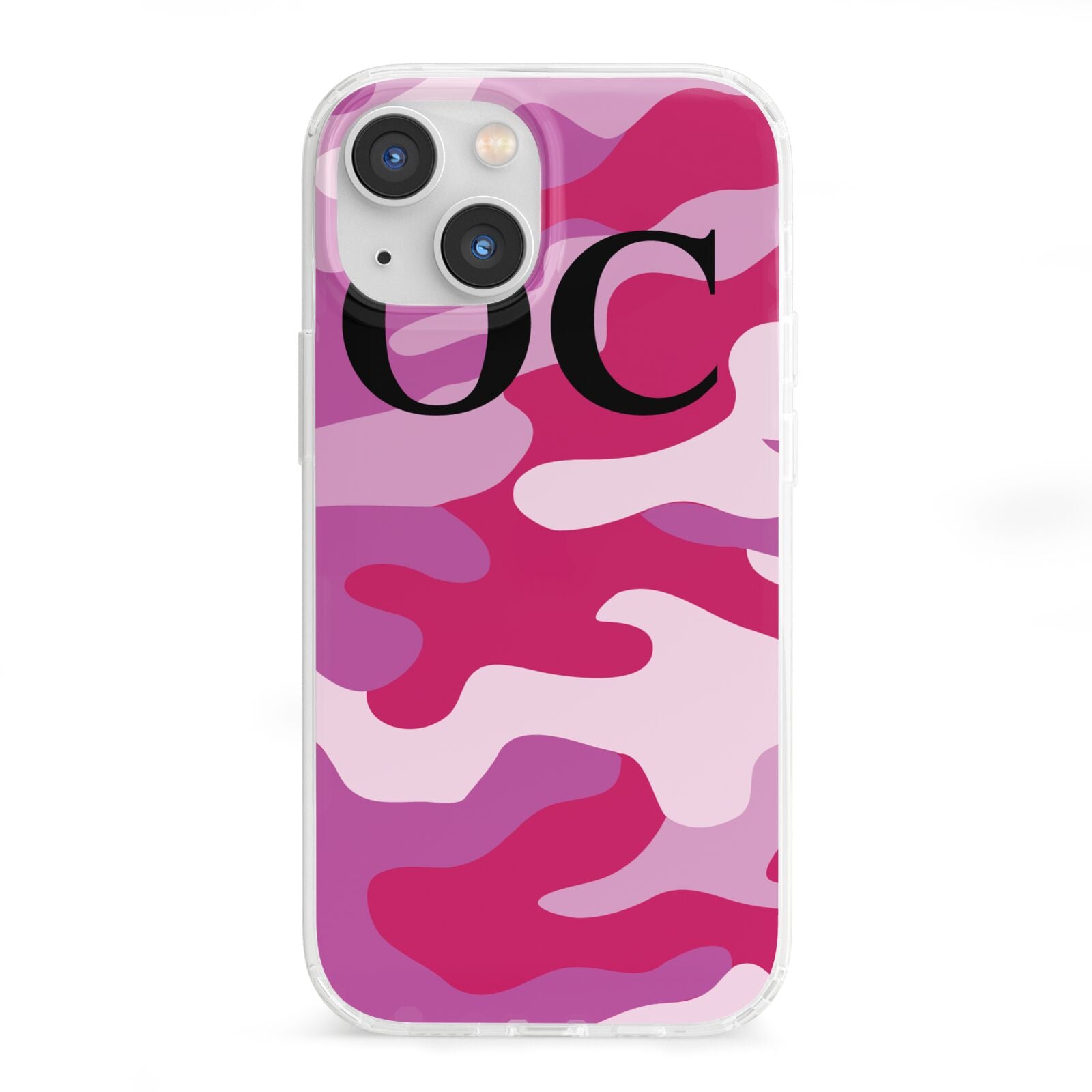 Camouflage Personalised iPhone 13 Mini Clear Bumper Case