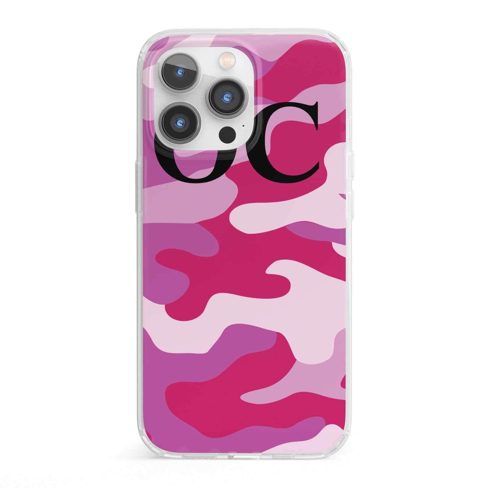 Camouflage Personalised iPhone 13 Pro Clear Bumper Case