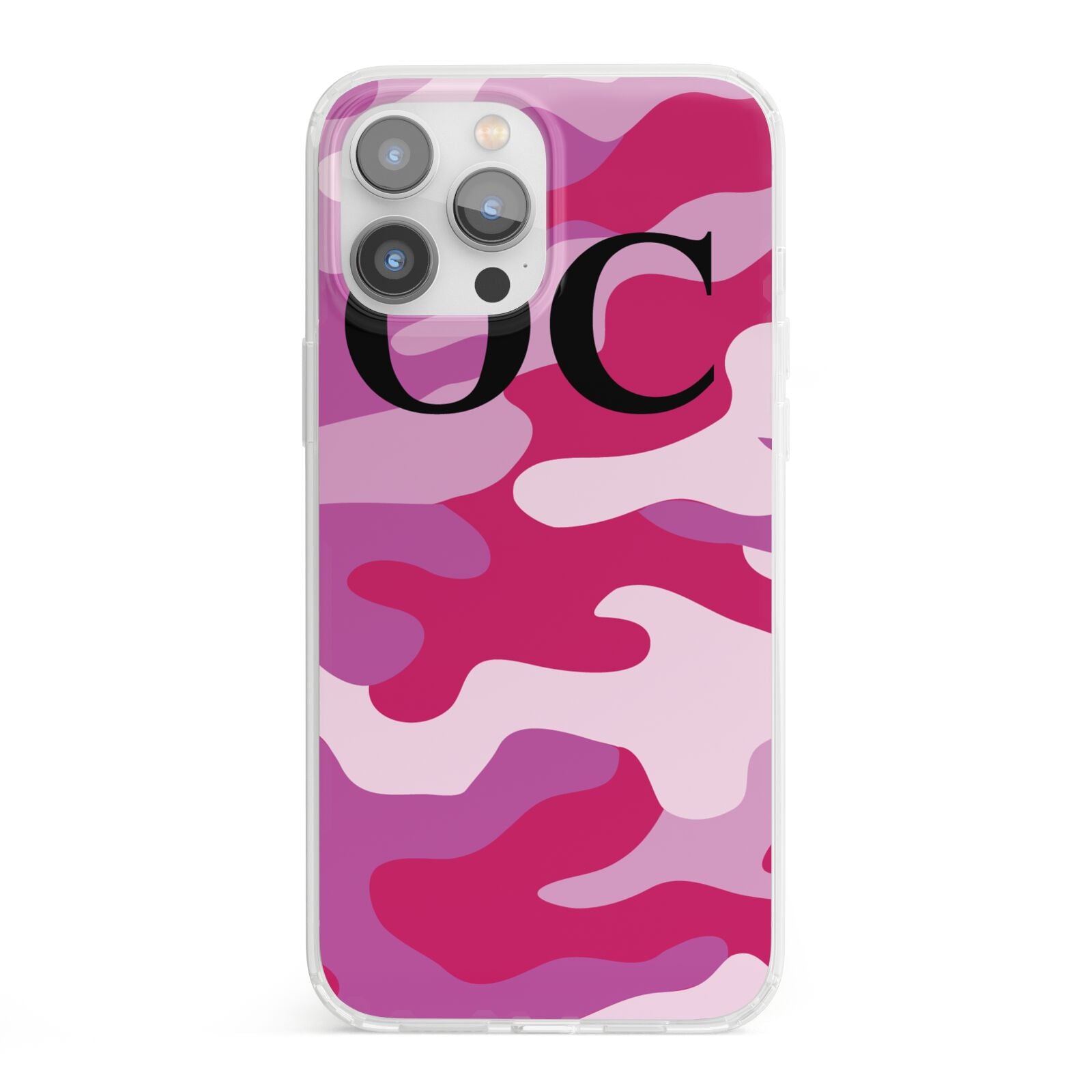 Camouflage Personalised iPhone 13 Pro Max Clear Bumper Case