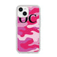 Camouflage Personalised iPhone 14 Clear Tough Case Starlight