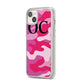 Camouflage Personalised iPhone 14 Plus Clear Tough Case Starlight Angled Image