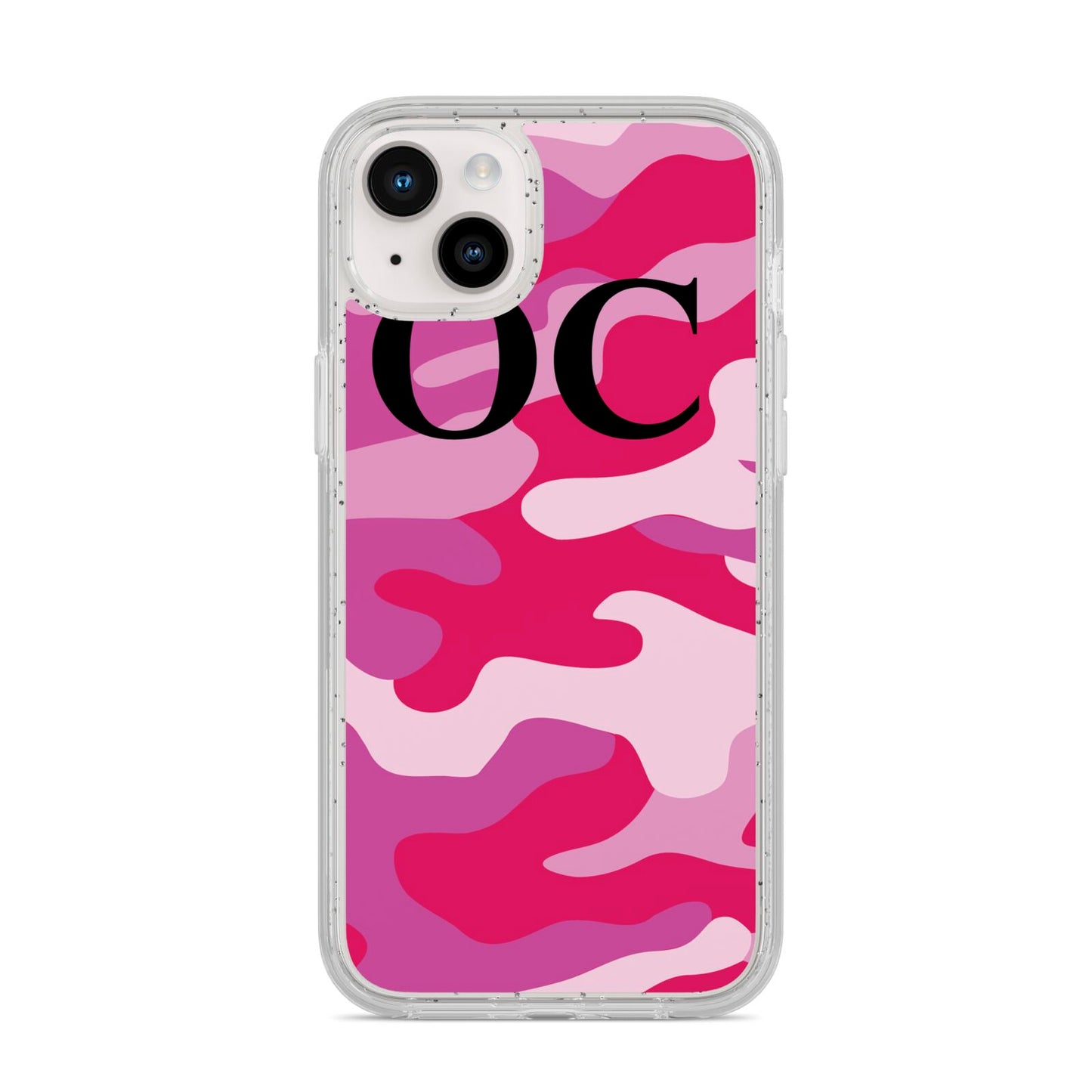 Camouflage Personalised iPhone 14 Plus Glitter Tough Case Starlight