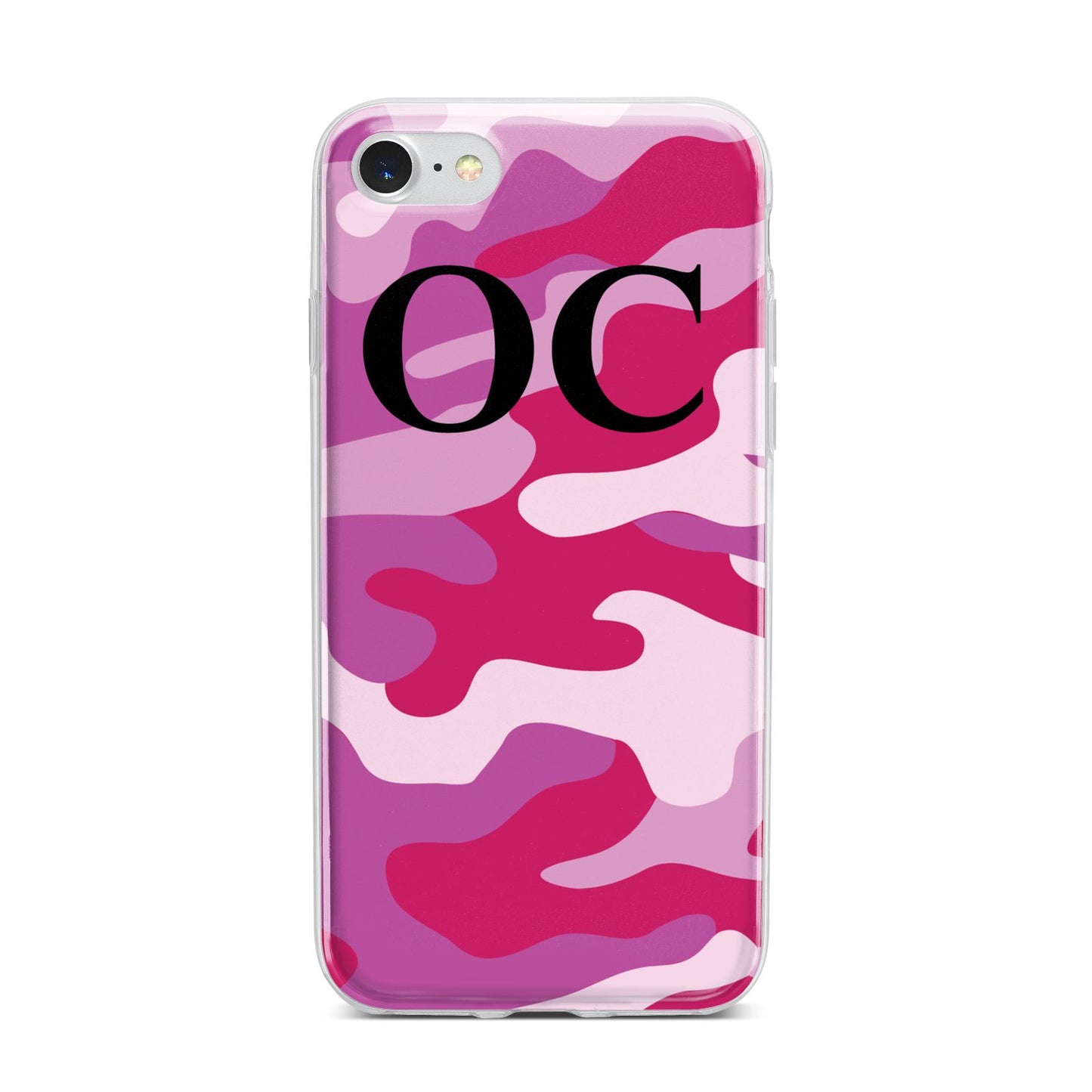 Camouflage Personalised iPhone 7 Bumper Case on Silver iPhone