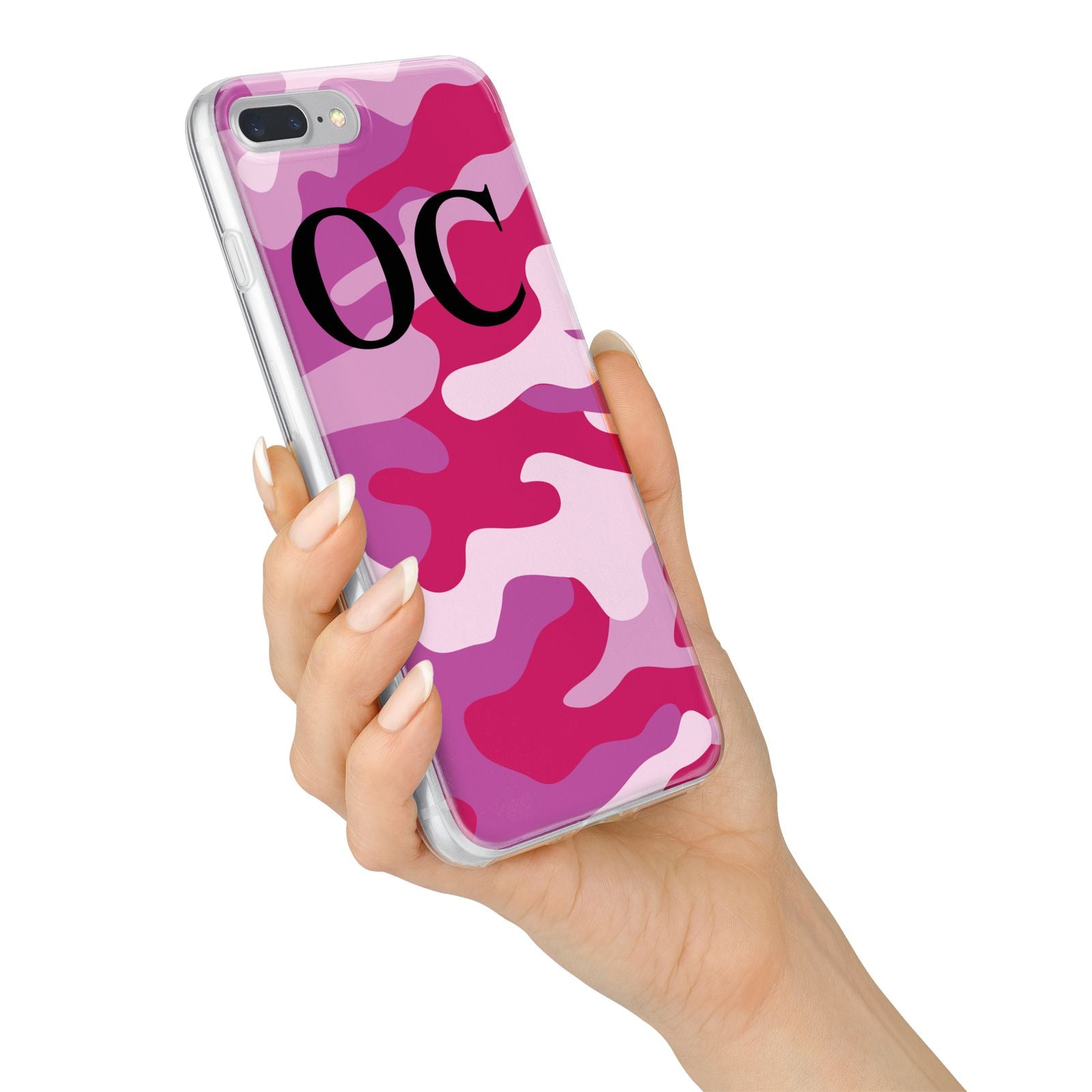Camouflage Personalised iPhone 7 Plus Bumper Case on Silver iPhone Alternative Image