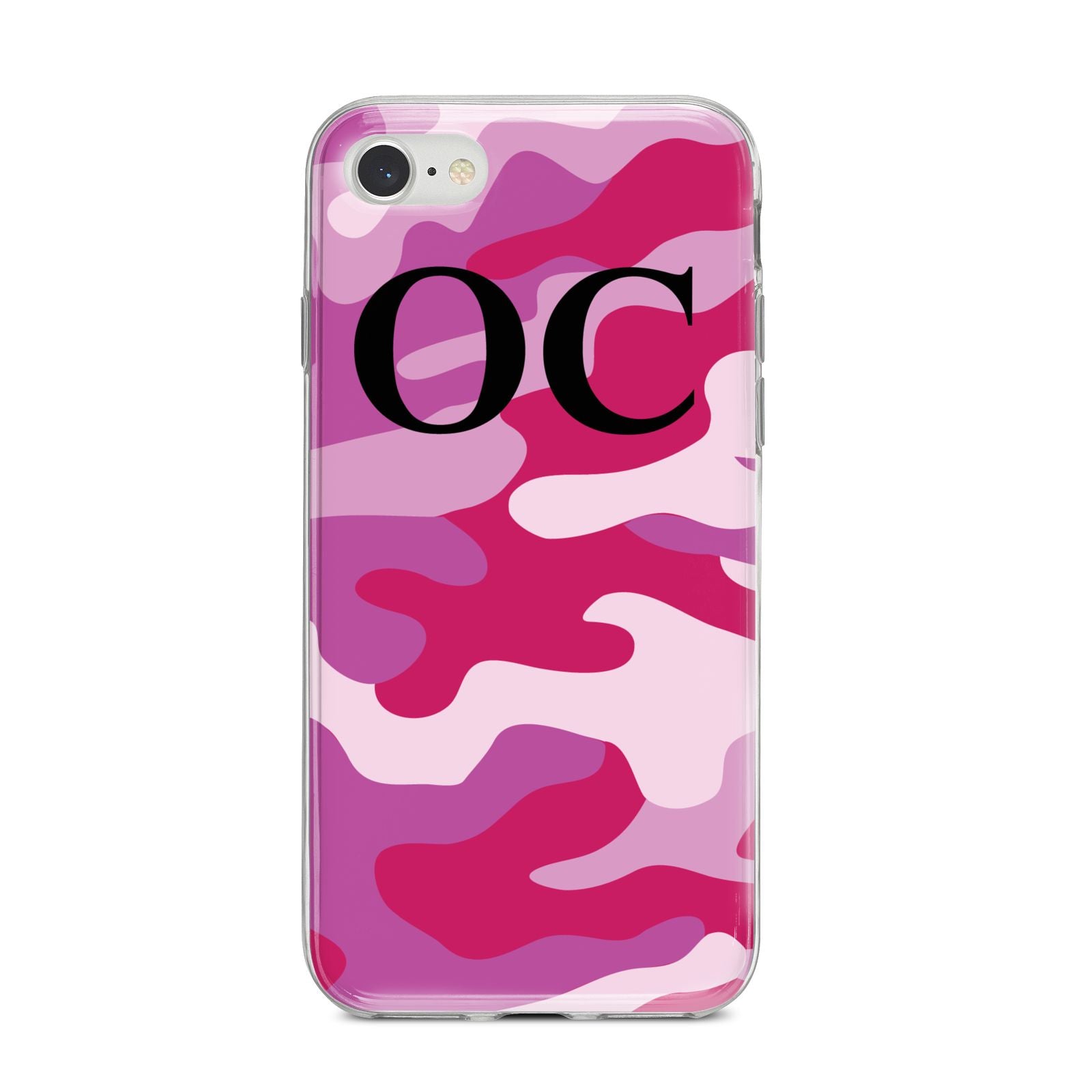 Camouflage Personalised iPhone 8 Bumper Case on Silver iPhone