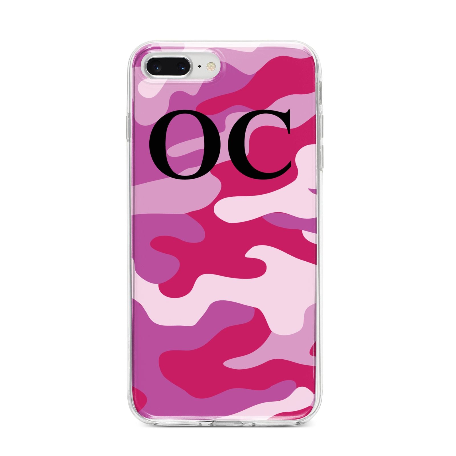 Camouflage Personalised iPhone 8 Plus Bumper Case on Silver iPhone