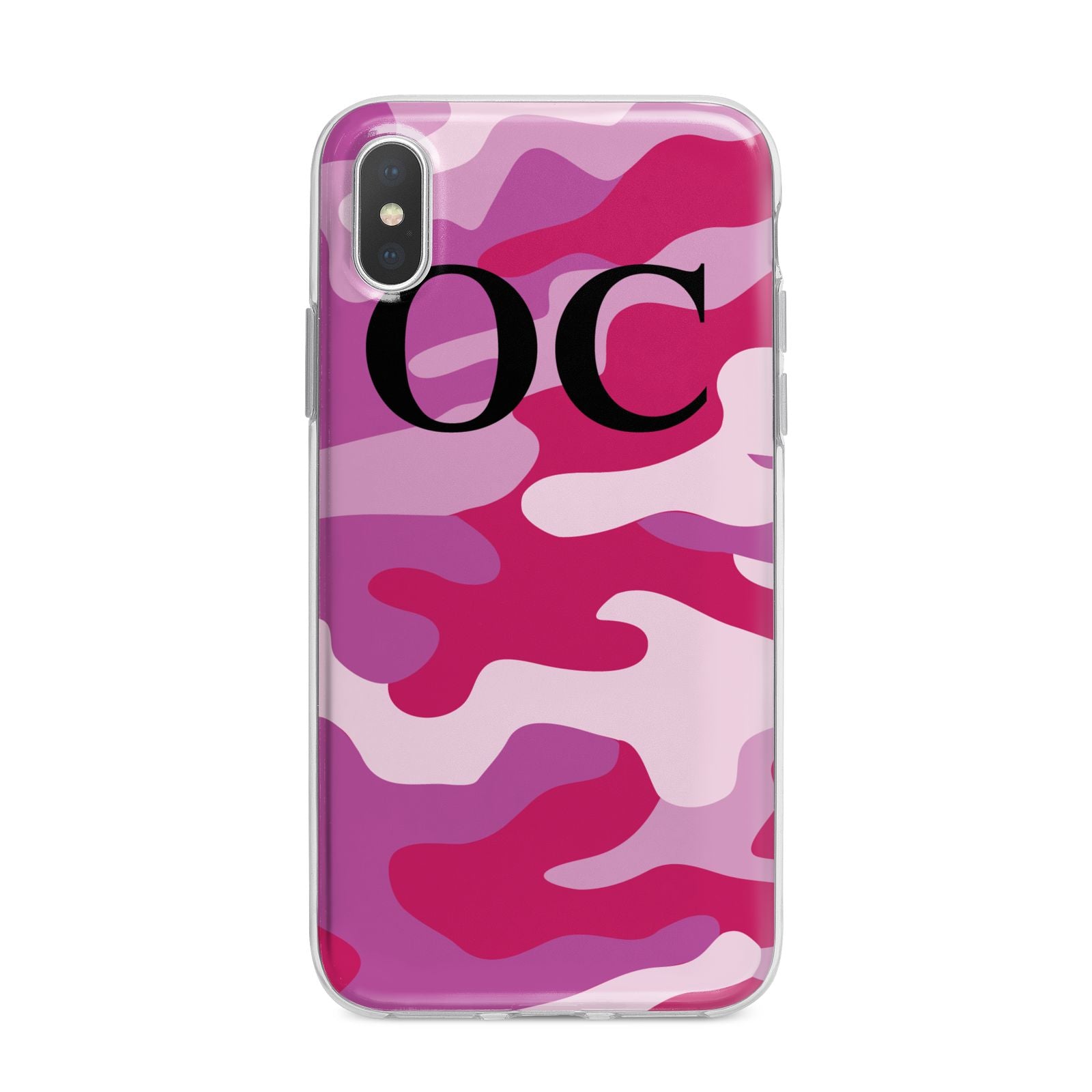 Camouflage Personalised iPhone X Bumper Case on Silver iPhone Alternative Image 1
