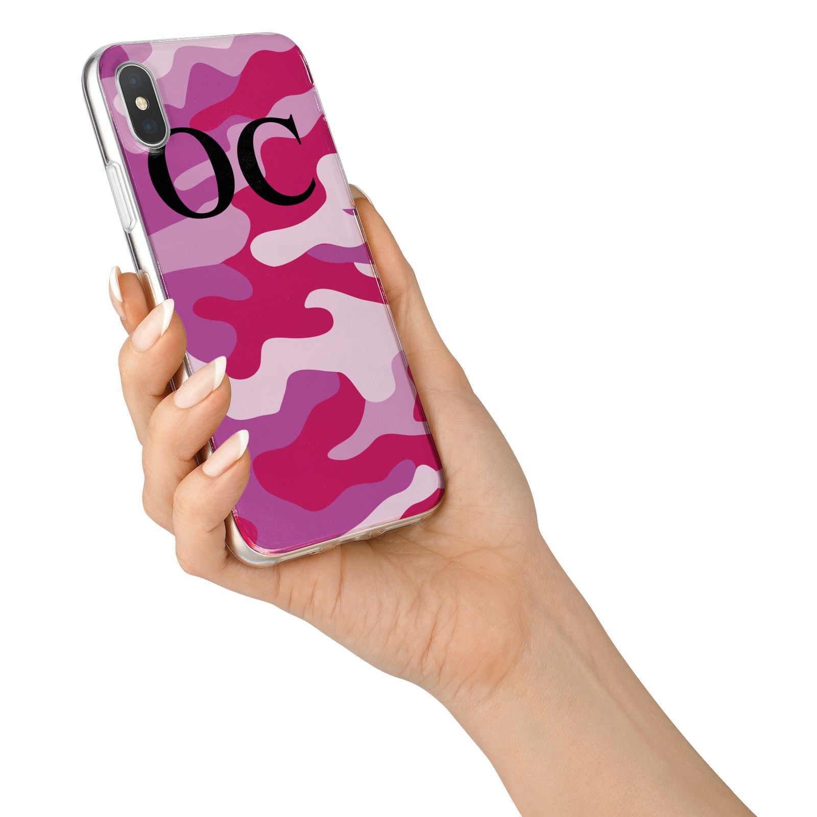 Camouflage Personalised iPhone X Bumper Case on Silver iPhone Alternative Image 2