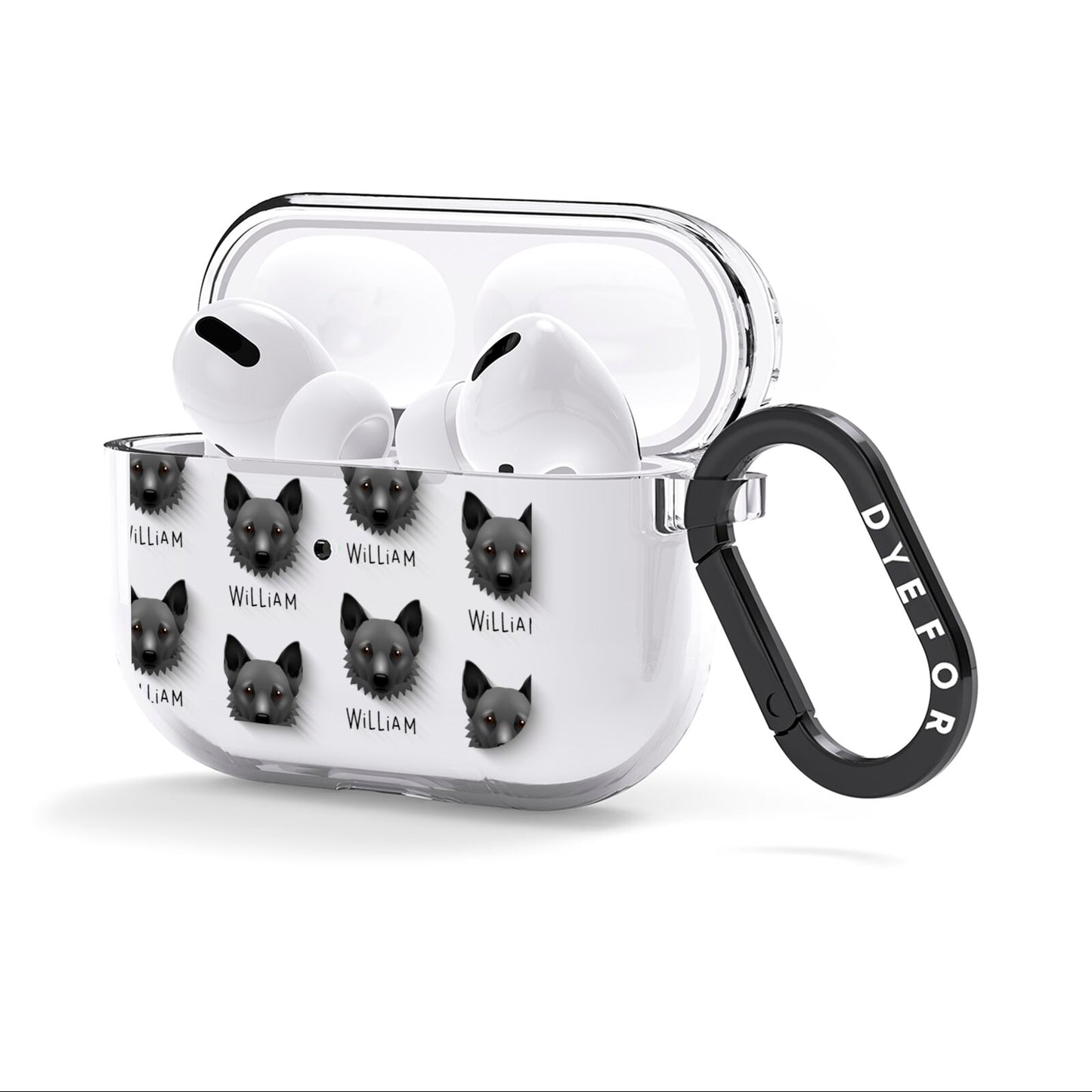Canaan Dog Icon with Name AirPods Clear Case 3rd Gen Side Image