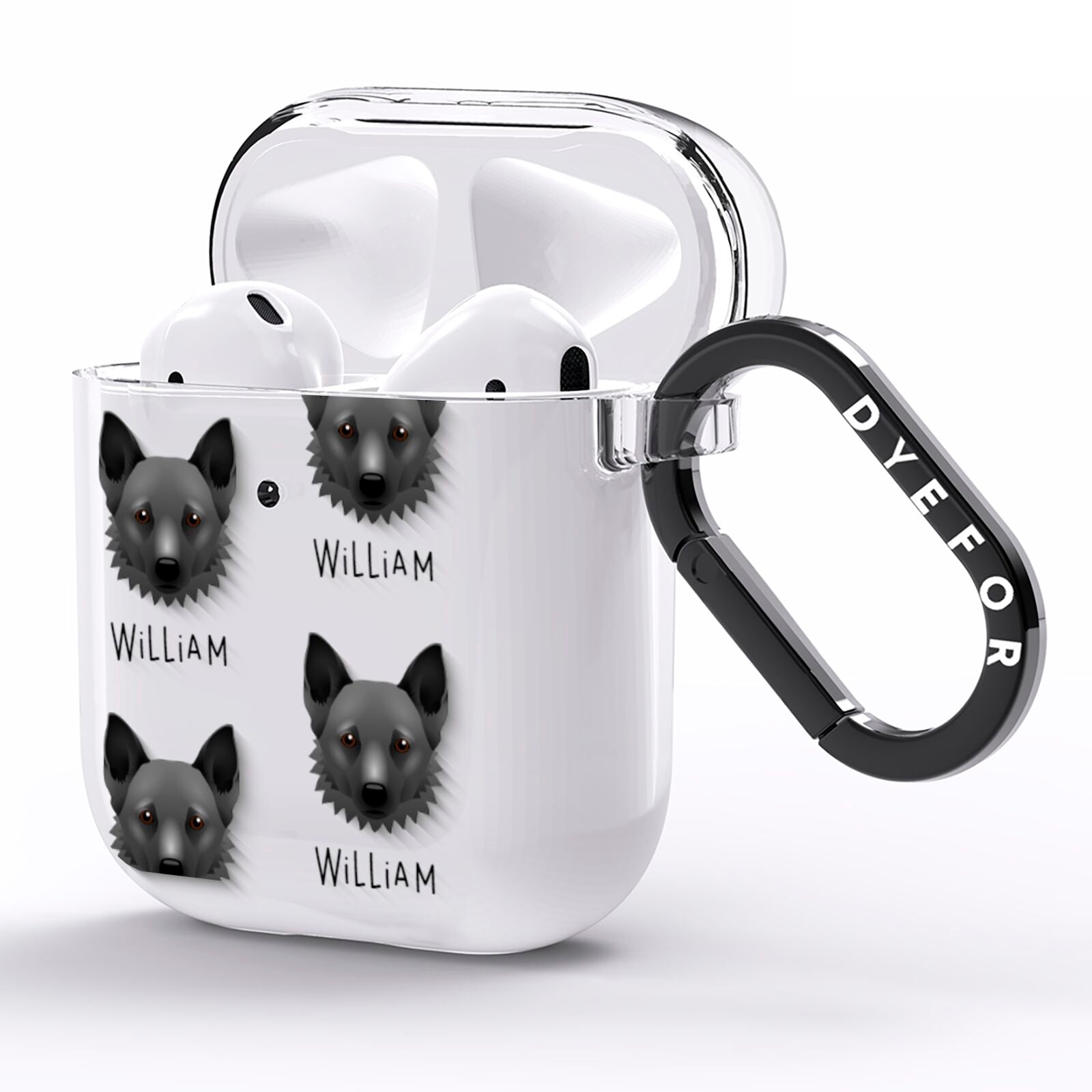 Canaan Dog Icon with Name AirPods Clear Case Side Image