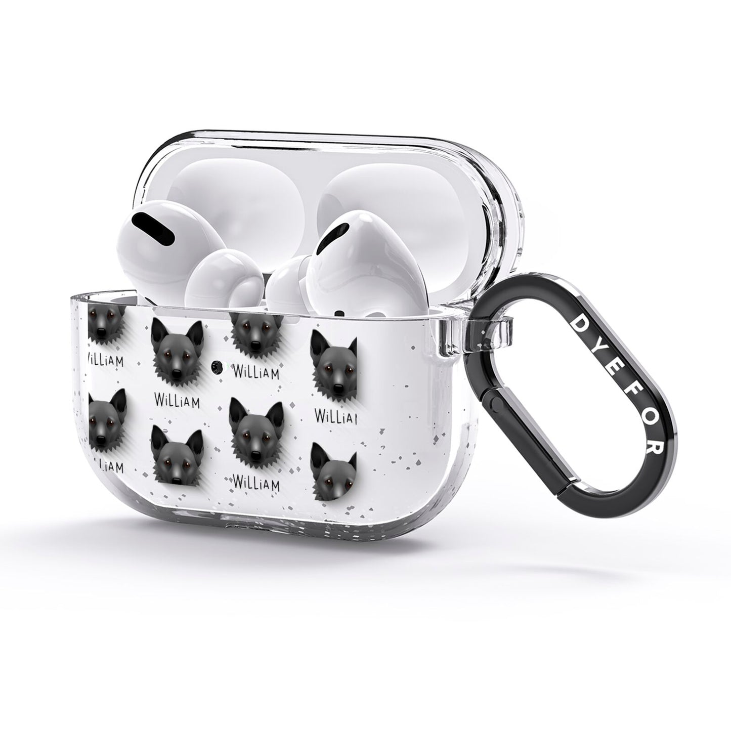 Canaan Dog Icon with Name AirPods Glitter Case 3rd Gen Side Image