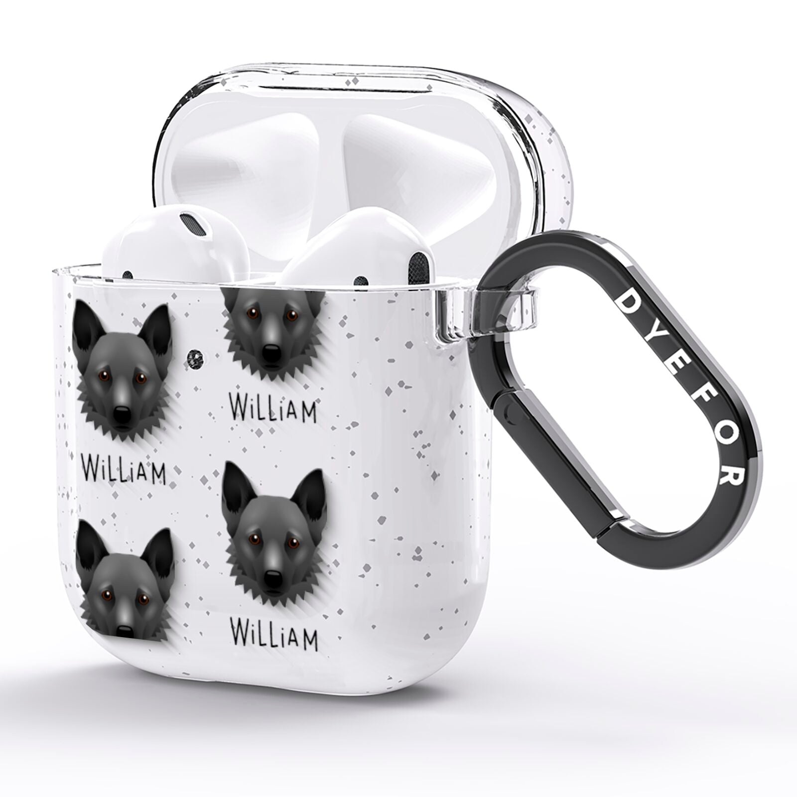 Canaan Dog Icon with Name AirPods Glitter Case Side Image