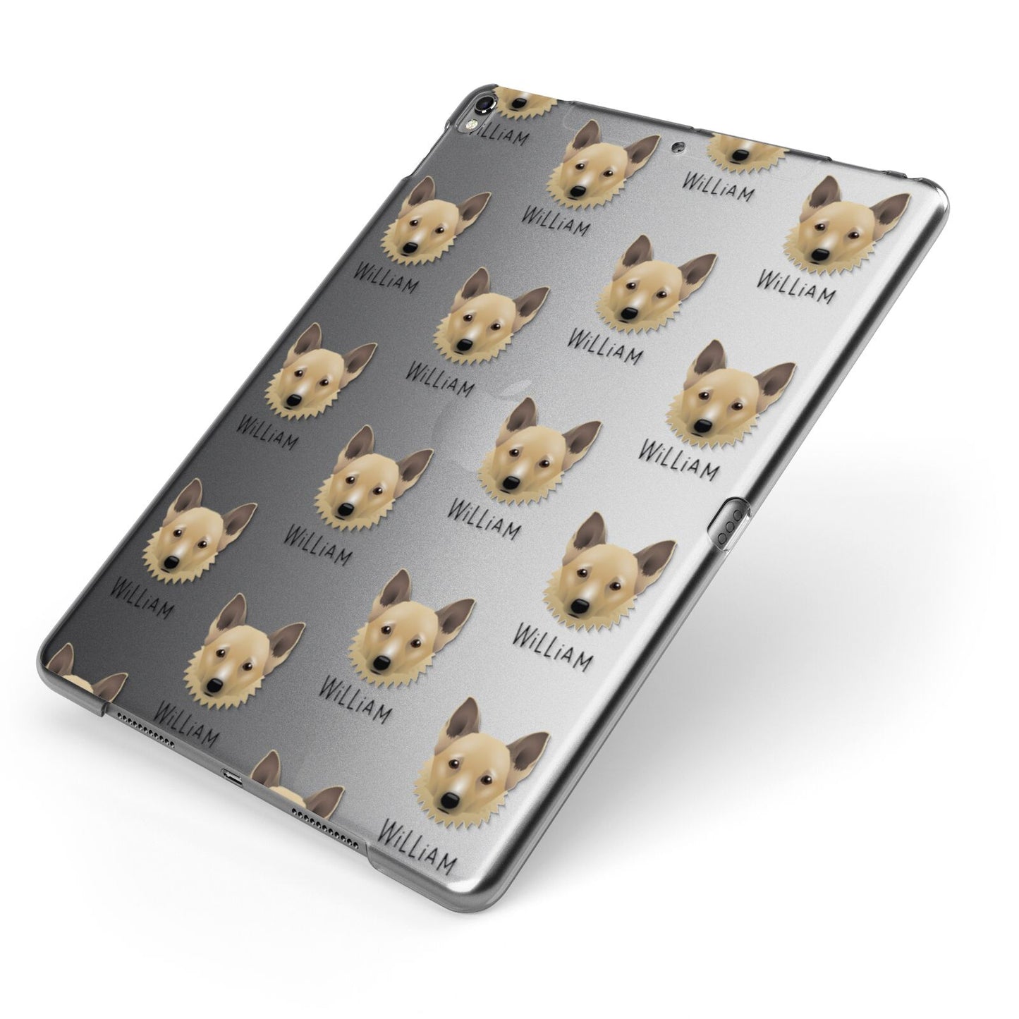 Canaan Dog Icon with Name Apple iPad Case on Grey iPad Side View