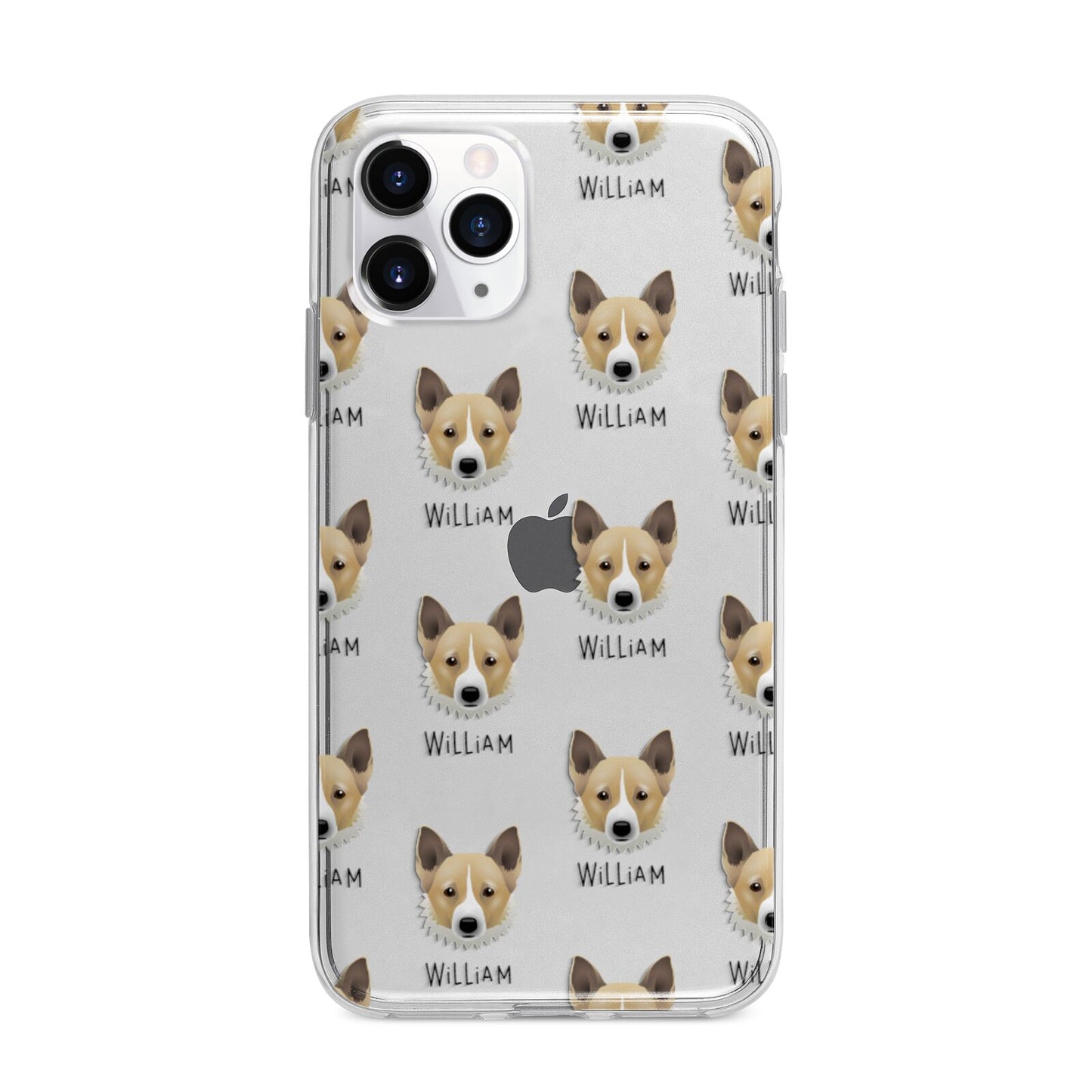 Canaan Dog Icon with Name Apple iPhone 11 Pro Max in Silver with Bumper Case