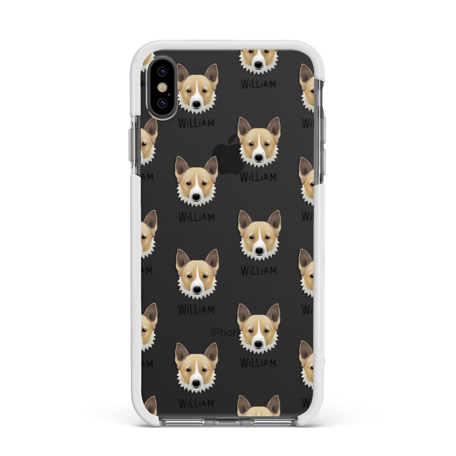 Canaan Dog Icon with Name Apple iPhone Xs Max Impact Case White Edge on Black Phone