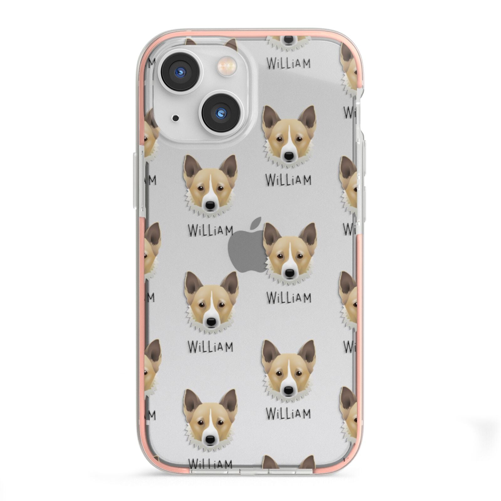 Canaan Dog Icon with Name iPhone 13 Mini TPU Impact Case with Pink Edges