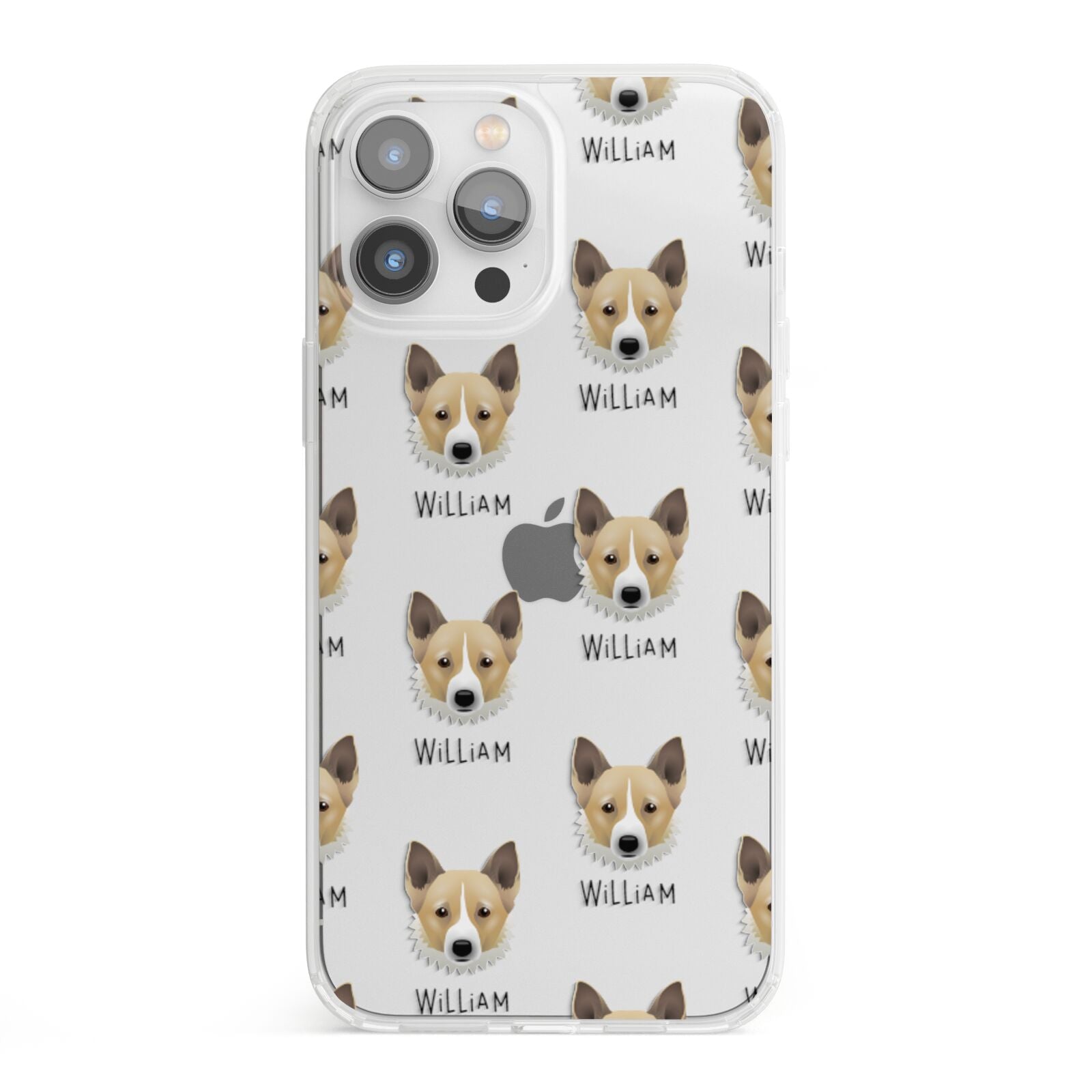 Canaan Dog Icon with Name iPhone 13 Pro Max Clear Bumper Case