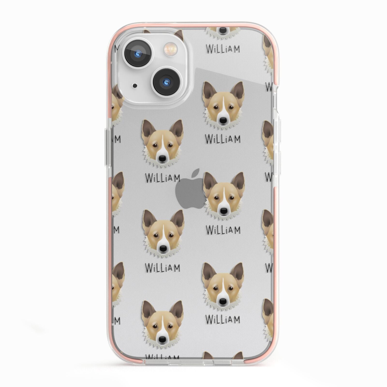 Canaan Dog Icon with Name iPhone 13 TPU Impact Case with Pink Edges