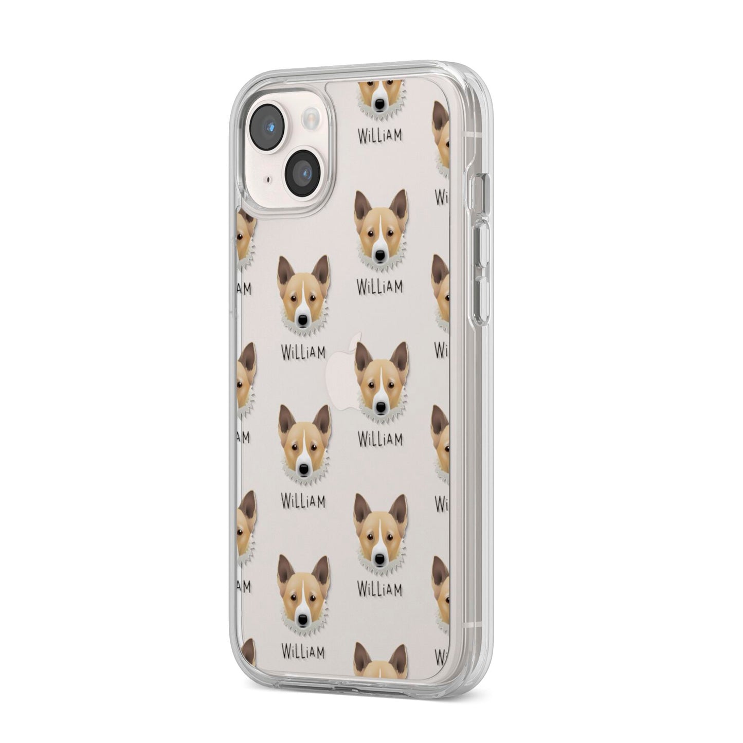 Canaan Dog Icon with Name iPhone 14 Plus Clear Tough Case Starlight Angled Image
