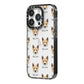 Canaan Dog Icon with Name iPhone 14 Pro Black Impact Case Side Angle on Silver phone