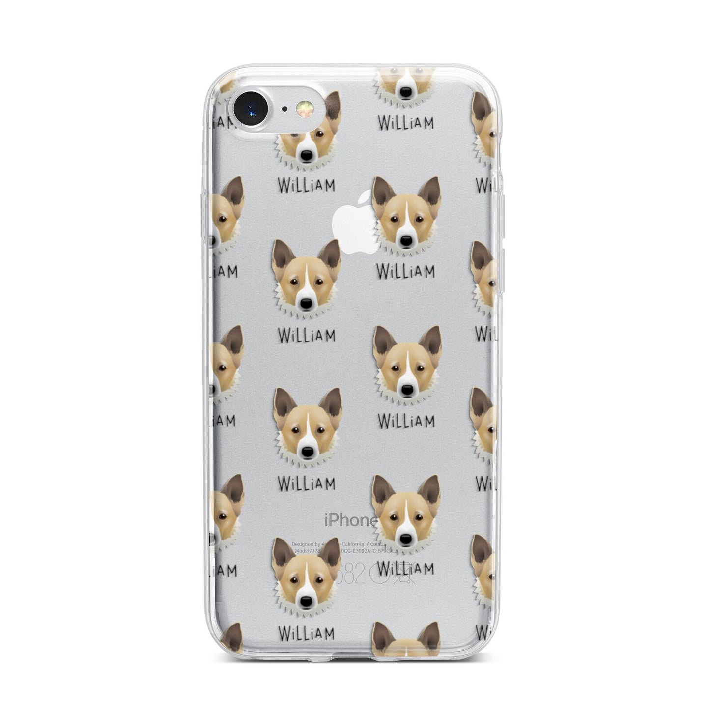 Canaan Dog Icon with Name iPhone 7 Bumper Case on Silver iPhone