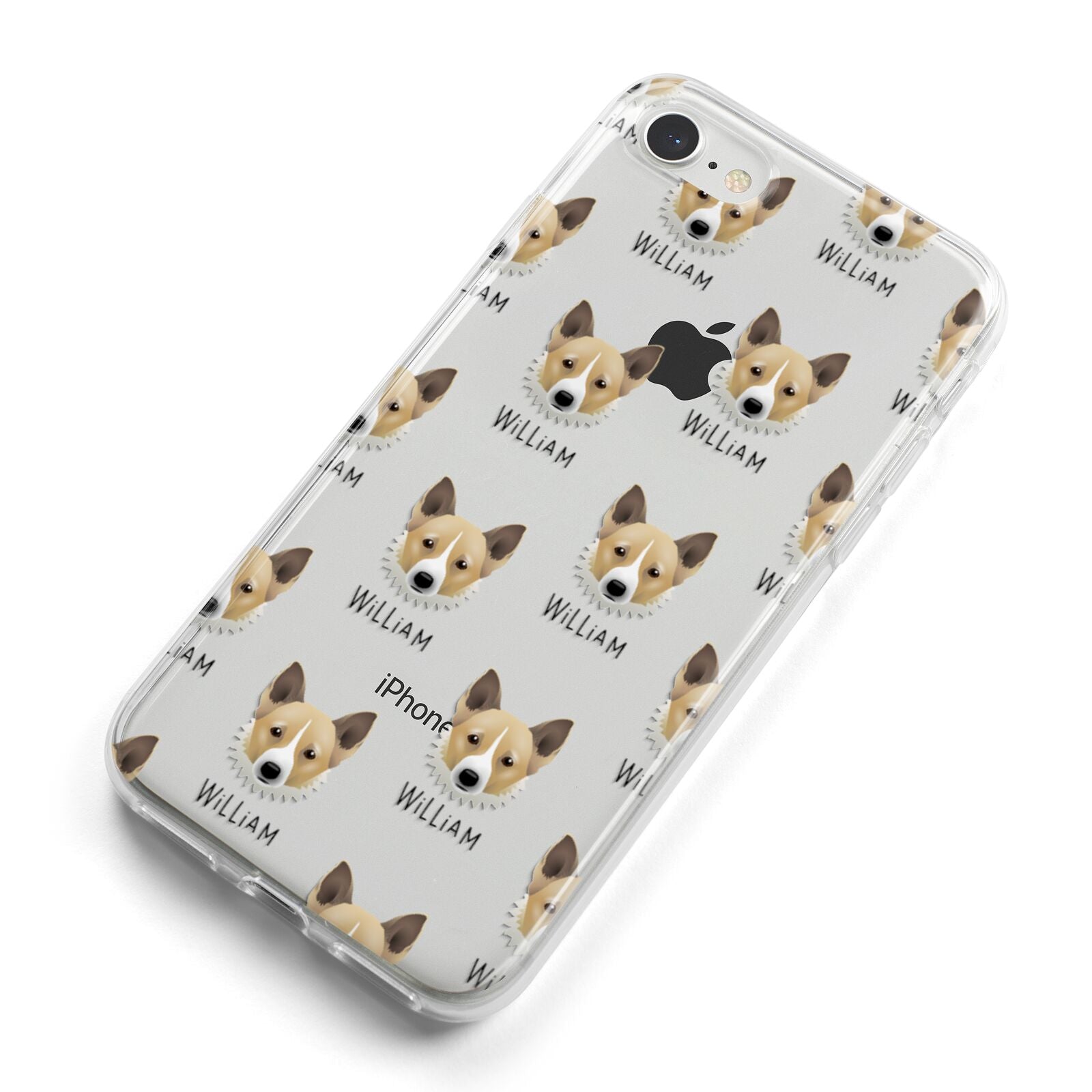 Canaan Dog Icon with Name iPhone 8 Bumper Case on Silver iPhone Alternative Image