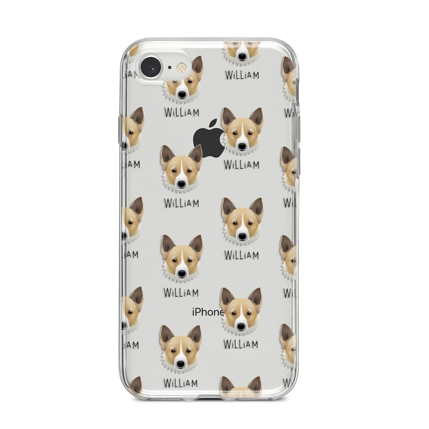 Canaan Dog Icon with Name iPhone 8 Bumper Case on Silver iPhone