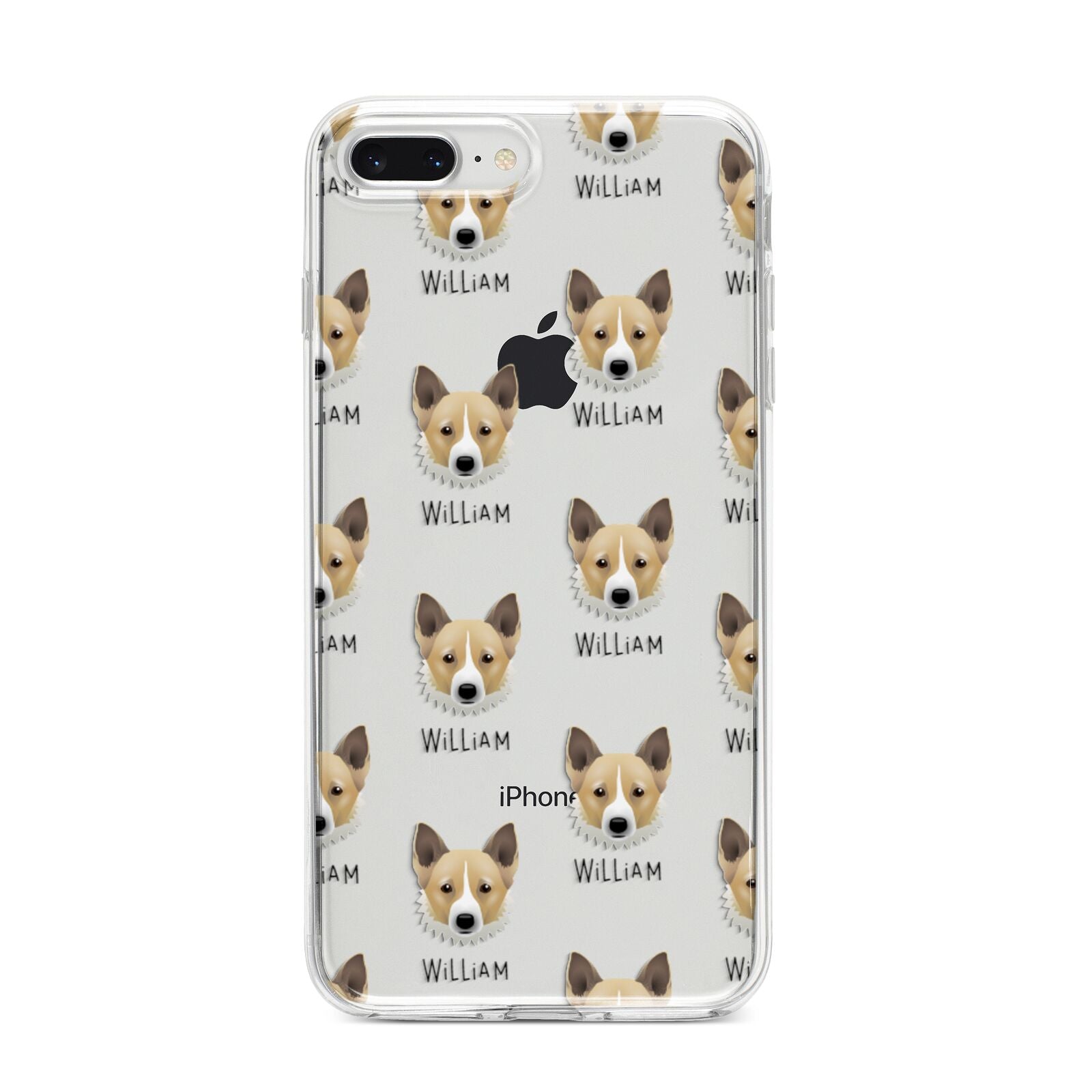 Canaan Dog Icon with Name iPhone 8 Plus Bumper Case on Silver iPhone