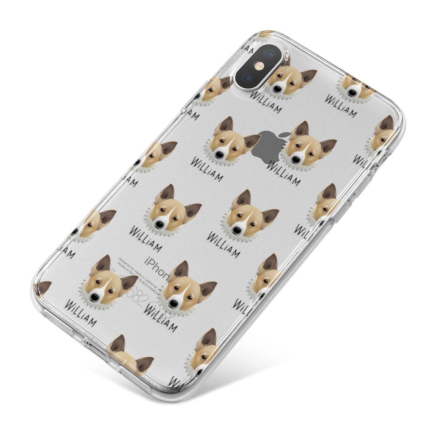 Canaan Dog Icon with Name iPhone X Bumper Case on Silver iPhone