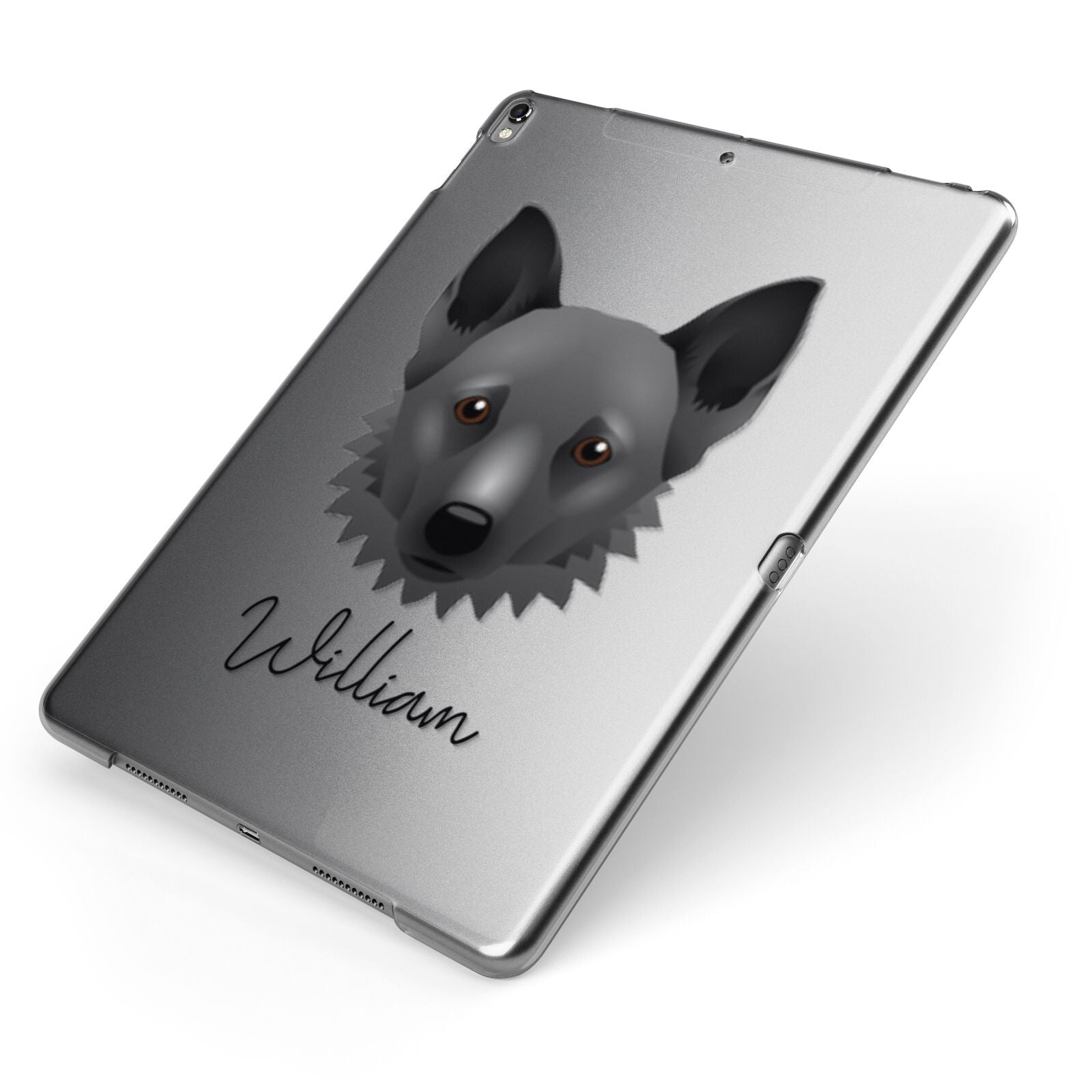Canaan Dog Personalised Apple iPad Case on Grey iPad Side View